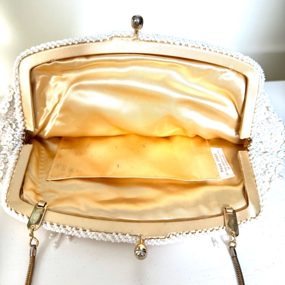 Elegant Antique Hand Beaded Evening Clutch 1950’s - Picture 3 of 11